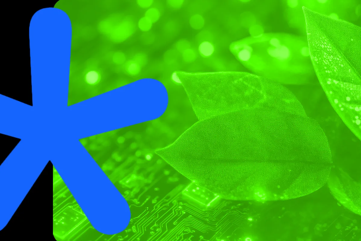 Ilustração do logo da ABcripto com folhas de arvore ao fundo