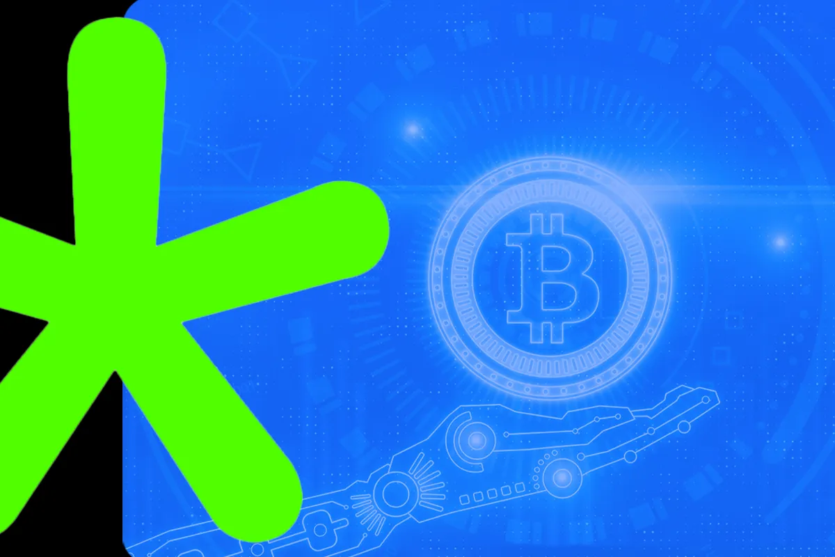 Ilustração do logo da ABcripto e Bitcoin